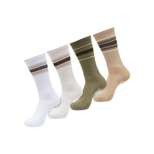 Vrstvené pruhované ponožky 4-balení bílá/bílá písková/tiniolová/béžová obraz