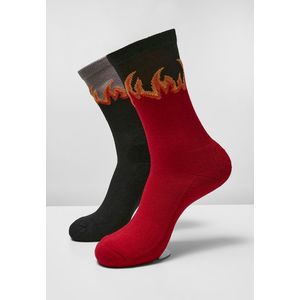 Dlouhé plamenné ponožky 2-balení červená/černá obraz