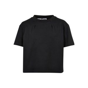 Dívčí organické oversized plisované tričko černé obraz