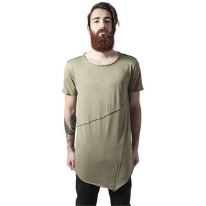Světlé olivové tričko s dlouhým předním zipem s otevřeným okrajem obraz