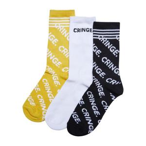 Cringe ponožky 3-balení černá/bílá/žlutá obraz