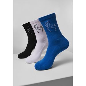 Slané ponožky 3-balení černá/bílá/modrá obraz