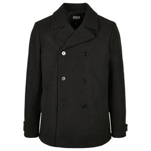 Klasický černý kabát Pea Coat obraz