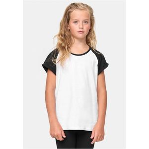 Dívčí kontrastní raglánové tričko bílo/černé obraz