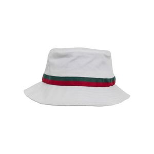 Stripe Bucket Hat bílá/pálená/zelená obraz