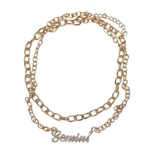 Diamantový zodiac Gemini náhrdelník - zlaté barvy obraz