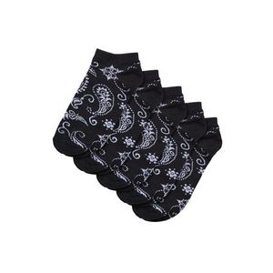 Bandana Pattern No Show Socks 5-Pack black obraz