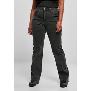 Dámské džíny s vysokým pasem a rovným rozparkem - černé obraz