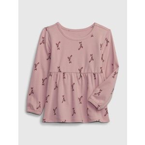 Růžové holčičí vzorované tričko GAP obraz