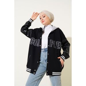 Bigdart 55426 Oversize univerzitní bunda s kapucí - černá obraz