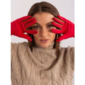 Červené dotykové rukavice s hladkým vzorem obraz