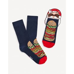 Tmavě modré pánské vzorované ponožky Celio Burger obraz