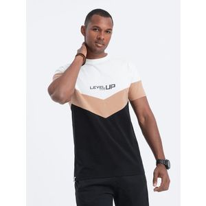 Ombre Men's cotton tricolor t-shirt with logo obraz