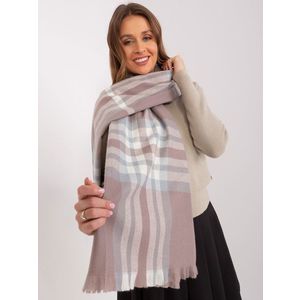 Špinavý fialový a šedý zimní šátek z měkkého úpletu obraz
