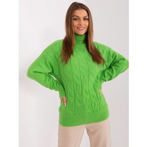 Světle zelený pletený svetr s dlouhým rukávem obraz