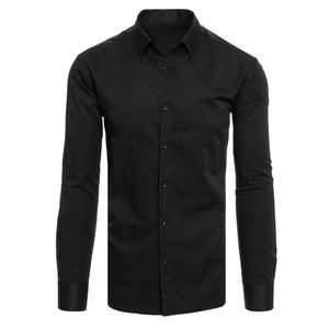 Pánská jednobarevná černá košile Dstreet obraz