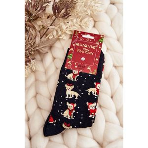 Pánské vánoční bavlněné ponožky se soby, černá obraz