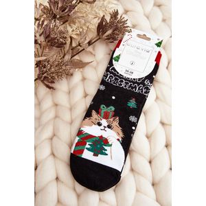 Dámské vánoční ponožky s černou kočičkou obraz
