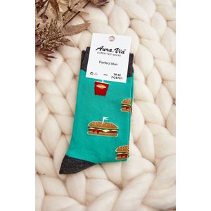 Hamburger pánské ponožky zelené obraz