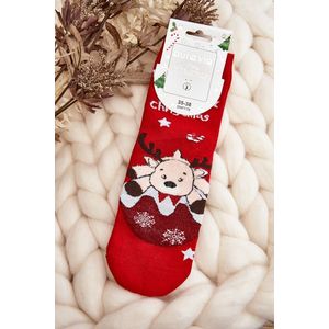 Dámské vánoční ponožky s červenými soby obraz