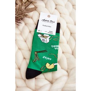 Pánské ponožky se vzory asijských nudlí, zelené obraz