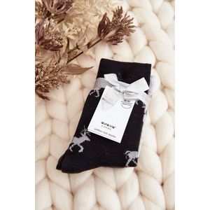 Dámské vánoční ponožky 3-balení šedé a černé obraz
