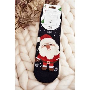 Dámské vánoční ponožky s Santa Clausem, černé obraz