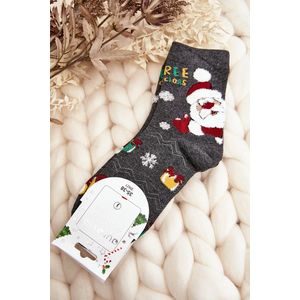 Dámské Ponožky S Santa Claus šedé obraz