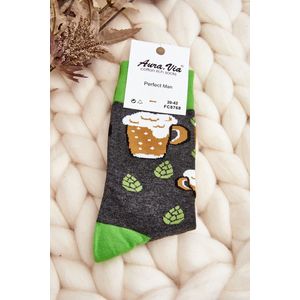 Pánské vzorované ponožky Beer Grey and Green obraz