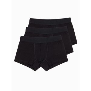Ombre Men's cotton boxer shorts with logo - 3-pack black obraz