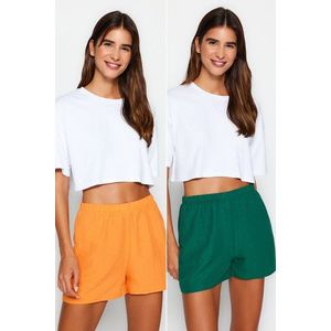 Trendyol Orange-Multicolor 2-Pack Viscose Woven Shorts obraz
