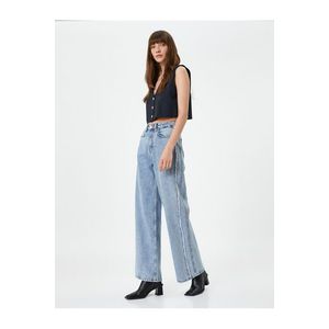 Koton Extra široké džíny s normálním pasem bavlněná kapsa - Bianca Jean obraz