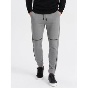 Ombre Men's sweatpants with contrast stitching - gray obraz