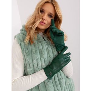 Tmavě zelené zateplené dámské rukavice obraz