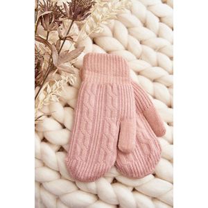 Teplé dámské rukavice na jeden prst, růžové obraz