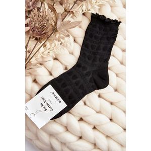 Vzorované dámské ponožky černé obraz