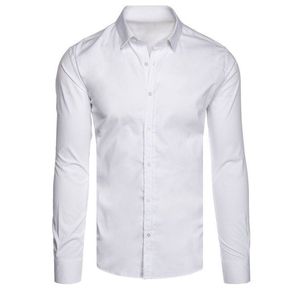Pánská jednobarevná bílá košile Dstreet obraz