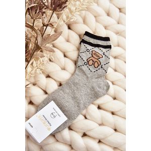 Vzorované dámské Ponožky S Medvídkem, šedá obraz
