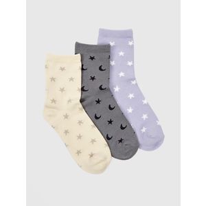 Sada tří párů holčičích ponožek v šedé a krémové barvě GAP obraz