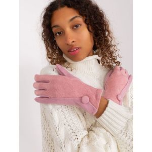 Světle růžové dámské rukavice s knoflíkem obraz