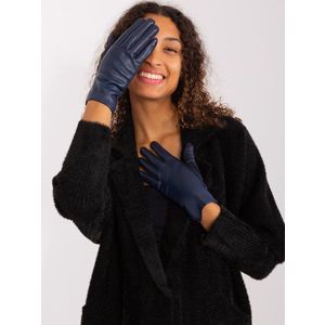 Tmavě modré elegantní rukavice s eko kůží obraz