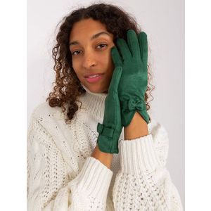 Tmavě zelené elegantní rukavice s mašlí obraz