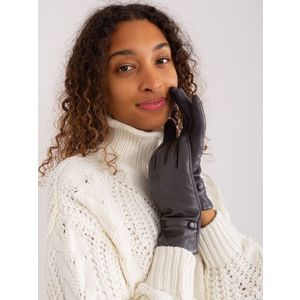 Tmavě šedé elegantní rukavice s knoflíkem obraz