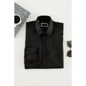 Trendyol černá slim fit elegantní košile obraz