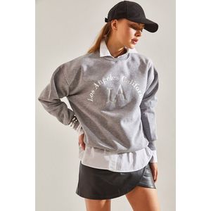 Bianco Lucci Women's La Printed Three-Thread Rack Sweatshirt obraz