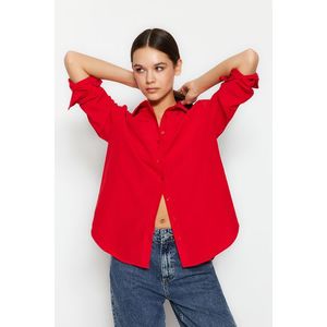 Trendyol Red Loose Fit Woven Shirt obraz