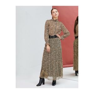 Koton Maxi šifónová sukně s leopardím vzorem, volánky a podšívkou. obraz