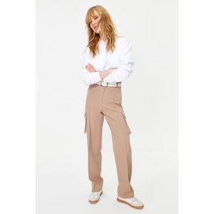 Trendyol Mink Cargo Straight/Straight Fit Woven Double Pocket Woven Trousers obraz