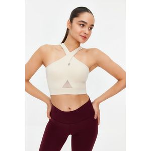 Trendyol Stone Support/Shaping Tulle Detail Knitted Sports Bra obraz
