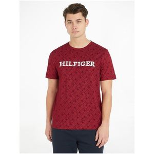 Červené pánské vzorované tričko Tommy Hilfiger - Pánské obraz